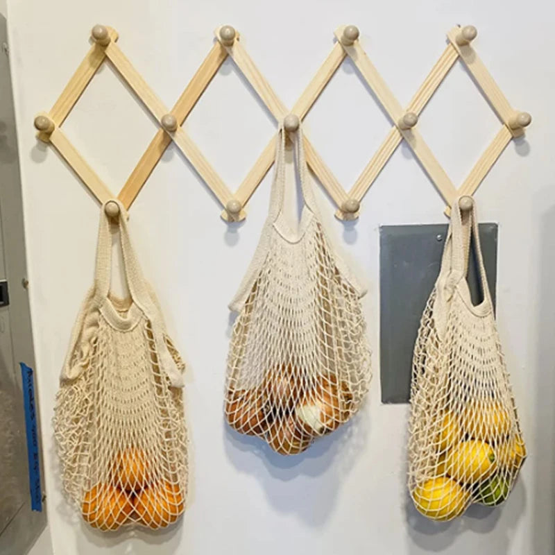 Reusable Cotton Mesh Market Bag – Short & Long Handle Options