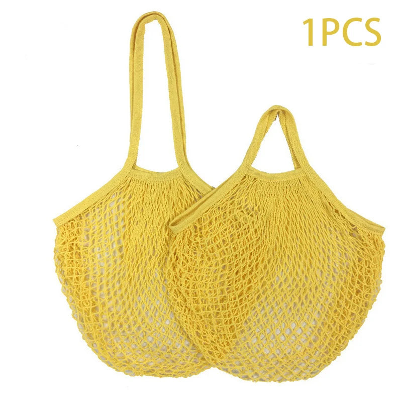 Reusable Cotton Mesh Market Bag – Short & Long Handle Options