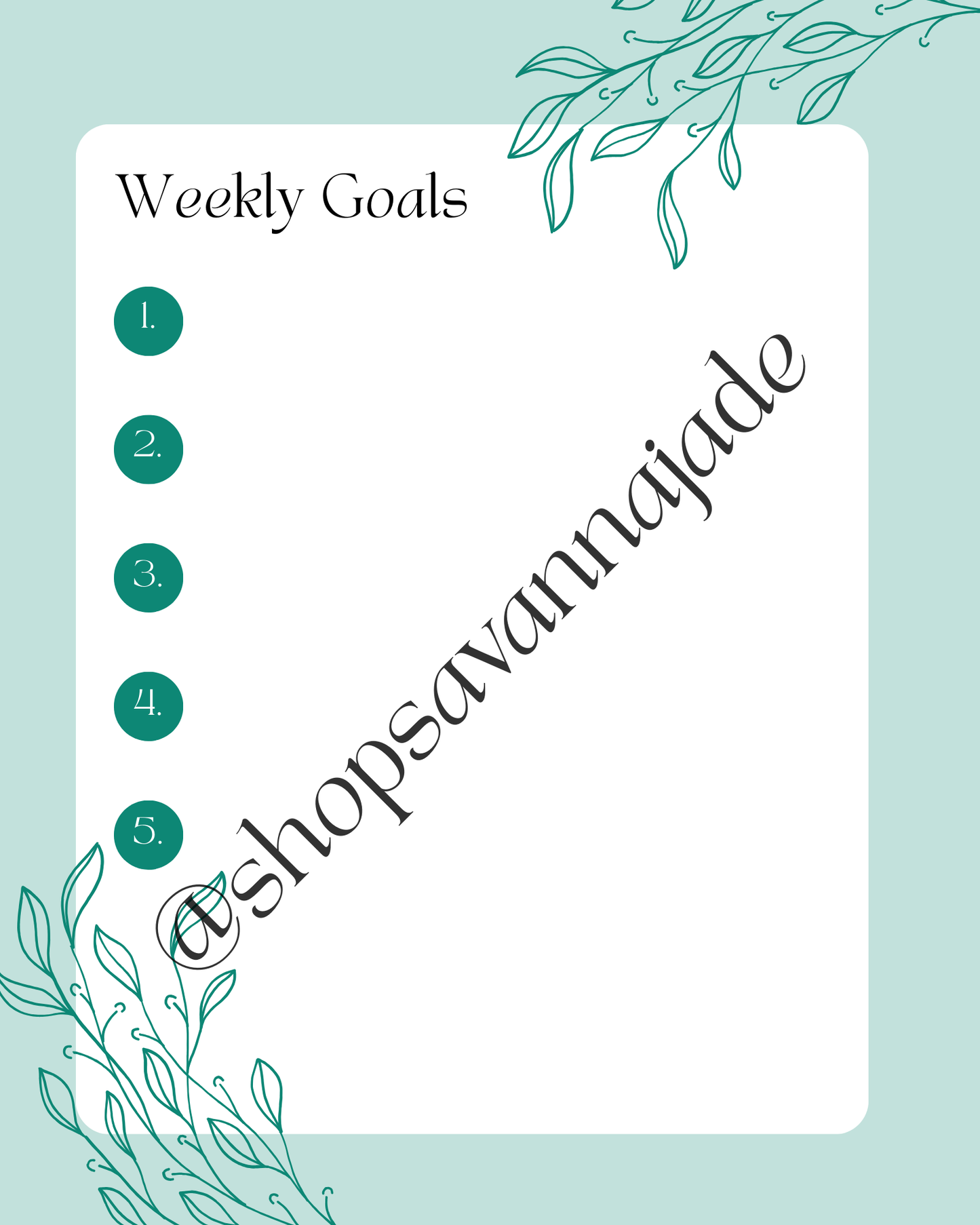FREE Goal Getter Digital Download – Daily Focus, Weekly Goals & Botanical Habit Tracker