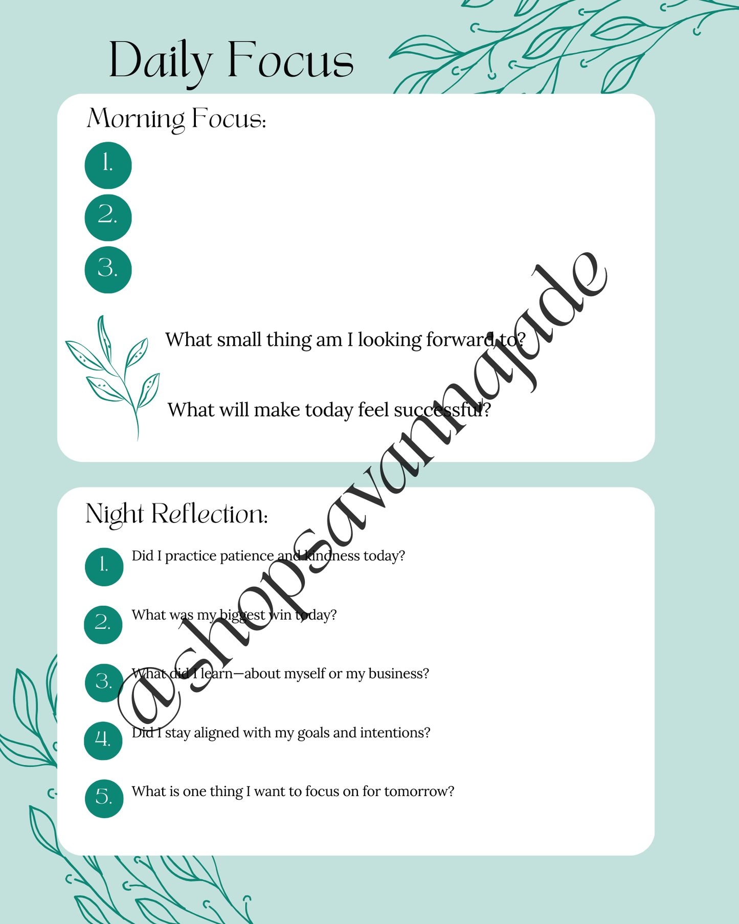 FREE Goal Getter Digital Download – Daily Focus, Weekly Goals & Botanical Habit Tracker