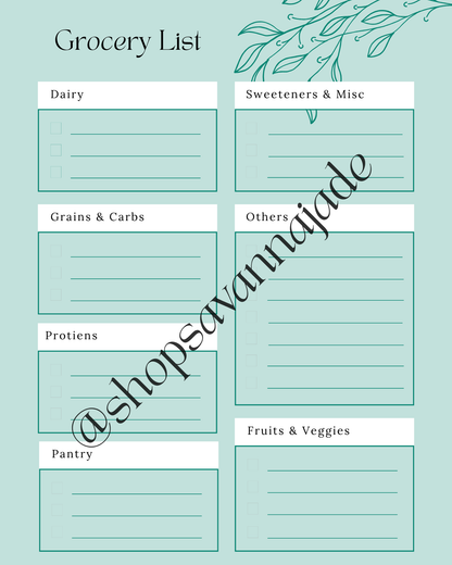 Stay Nourished & Organized – Weekly Meal Planner + Grocery List Set