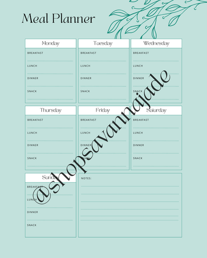 Stay Nourished & Organized – Weekly Meal Planner + Grocery List Set