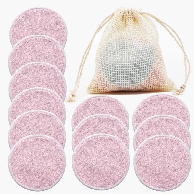 Reusable Makeup Rounds (12-Pack + Wash Bag)