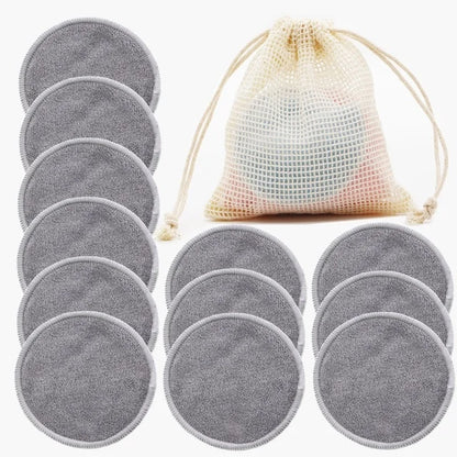 Reusable Makeup Rounds (12-Pack + Wash Bag)