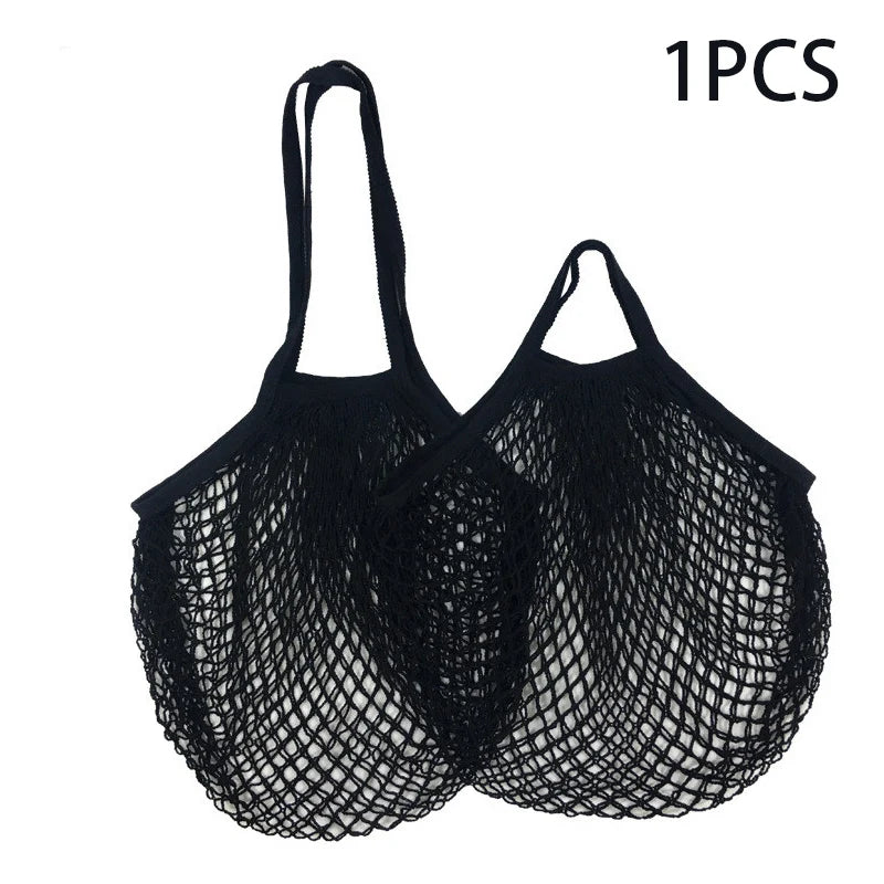 Reusable Cotton Mesh Market Bag – Short & Long Handle Options