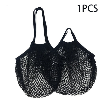 Reusable Cotton Mesh Market Bag – Short & Long Handle Options