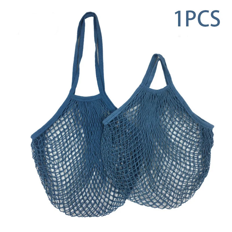 Reusable Cotton Mesh Market Bag – Short & Long Handle Options