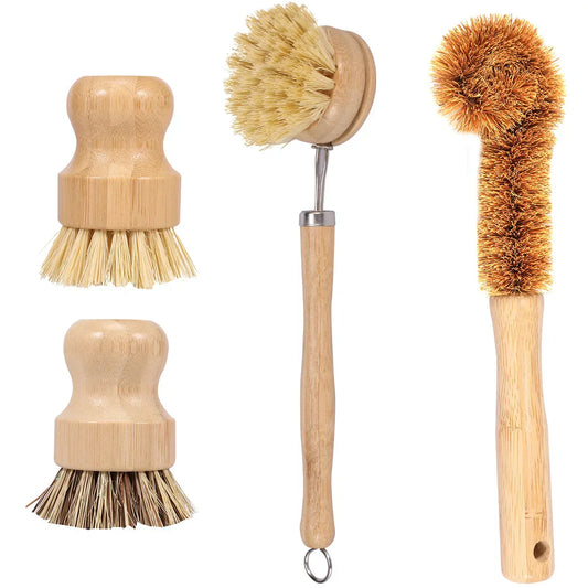 Bamboo Kitchen Brush Bundle (4-Pack)