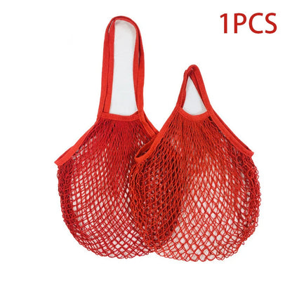 Reusable Cotton Mesh Market Bag – Short & Long Handle Options